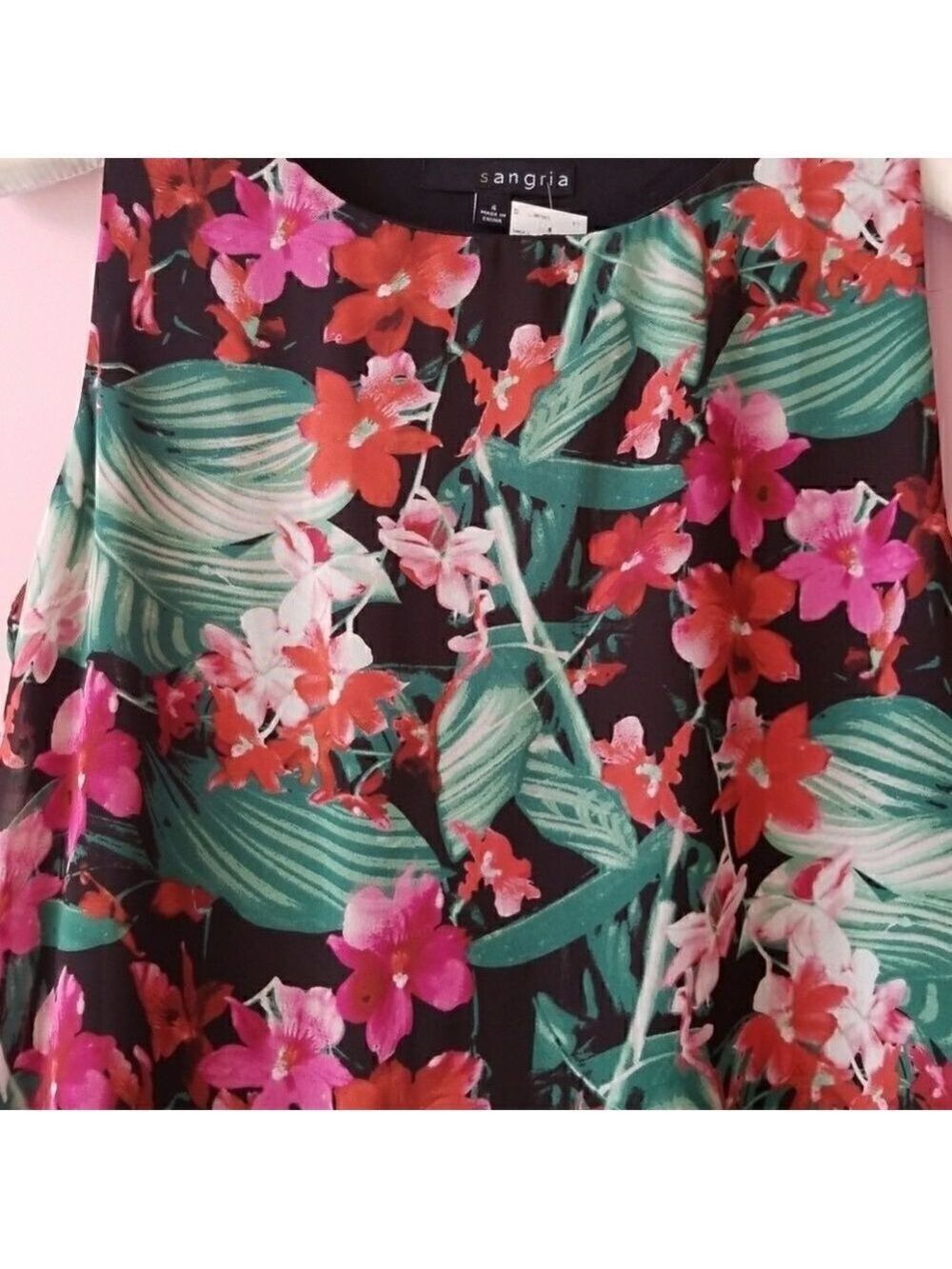 Sangria Tropical Floral Print Tent Dress - Picture 4 of 8